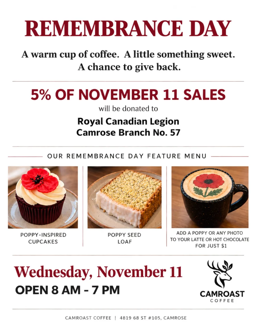 A Cup of Remembrance  Join Us at Camroast November 11
